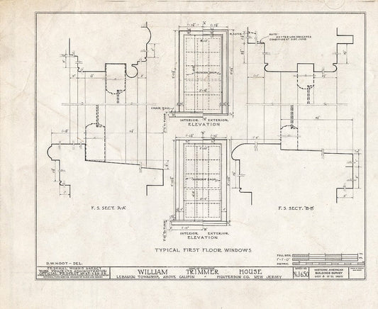 Blueprint HABS NJ,10-Calif.V,1- (Sheet 8 of 11) - William Trimmer House, Califon, Hunterdon County, NJ
