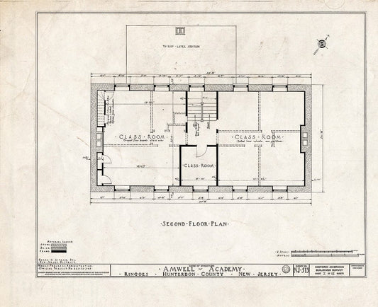 Blueprint HABS NJ,10-Ring,2- (Sheet 2 of 11) - Amwell Academy, Ringoes, Hunterdon County, NJ