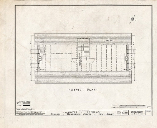Blueprint HABS NJ,10-Ring,2- (Sheet 3 of 11) - Amwell Academy, Ringoes, Hunterdon County, NJ