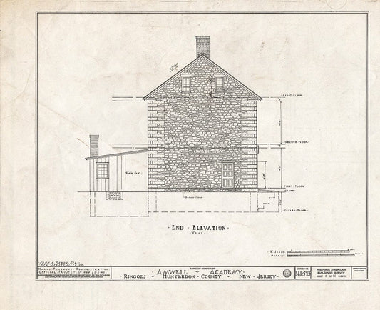 Blueprint HABS NJ,10-Ring,2- (Sheet 6 of 11) - Amwell Academy, Ringoes, Hunterdon County, NJ