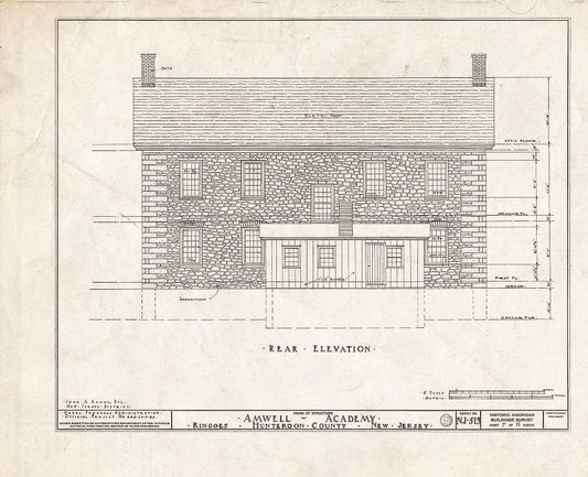 Blueprint HABS NJ,10-Ring,2- (Sheet 7 of 11) - Amwell Academy, Ringoes, Hunterdon County, NJ