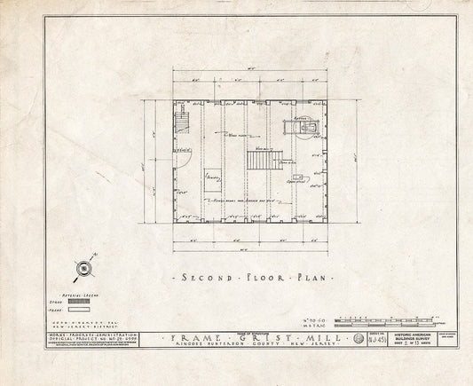 Blueprint HABS NJ,10-Ring,1- (Sheet 2 of 13) - Frame Grist Mill, Route 30, Ringoes, Hunterdon County, NJ