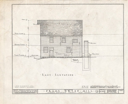 Blueprint HABS NJ,10-Ring,1- (Sheet 3 of 13) - Frame Grist Mill, Route 30, Ringoes, Hunterdon County, NJ
