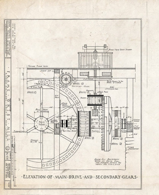 Blueprint HABS NJ,10-Ring,1- (Sheet 8 of 13) - Frame Grist Mill, Route 30, Ringoes, Hunterdon County, NJ