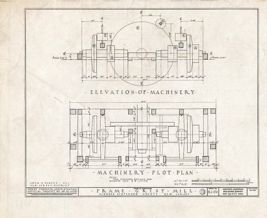 Blueprint HABS NJ,10-Ring,1- (Sheet 10 of 13) - Frame Grist Mill, Route 30, Ringoes, Hunterdon County, NJ