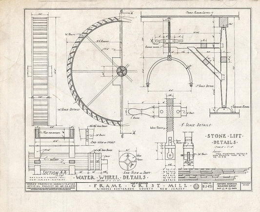 Blueprint HABS NJ,10-Ring,1- (Sheet 11 of 13) - Frame Grist Mill, Route 30, Ringoes, Hunterdon County, NJ