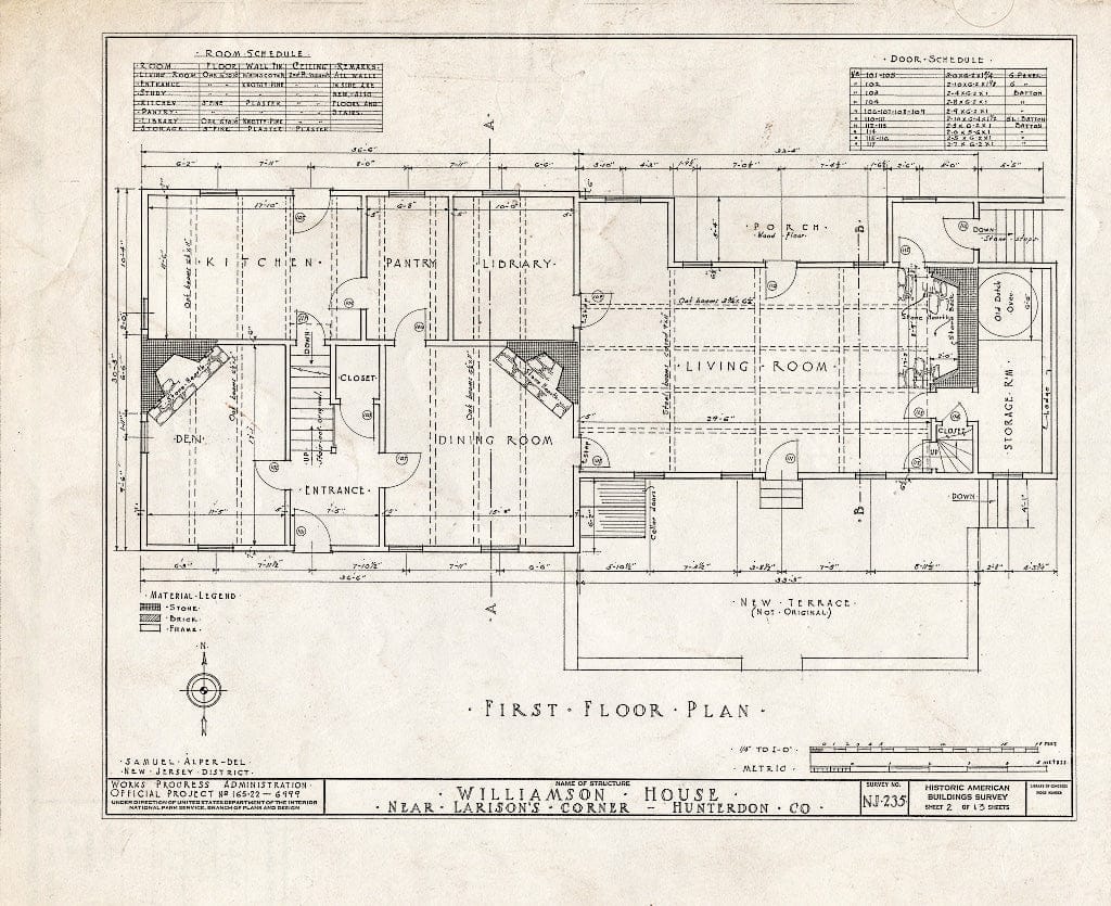 Blueprint HABS NJ,10-Ring.V,1- (Sheet 2 of 13) - Williamson House, Ringoes, Hunterdon County, NJ