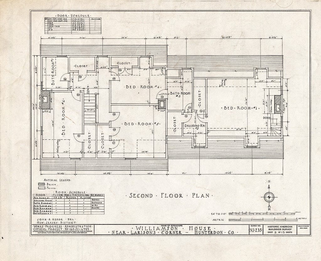 Blueprint HABS NJ,10-Ring.V,1- (Sheet 3 of 13) - Williamson House, Ringoes, Hunterdon County, NJ