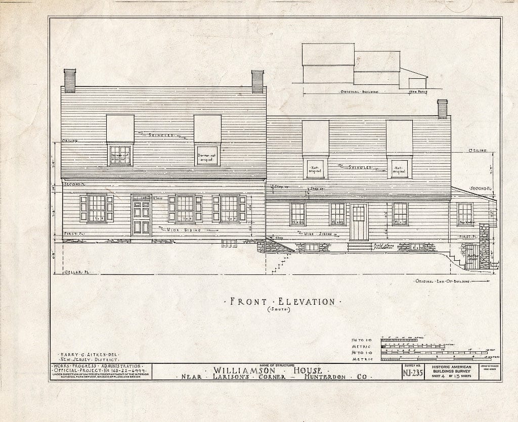 Blueprint HABS NJ,10-Ring.V,1- (Sheet 4 of 13) - Williamson House, Ringoes, Hunterdon County, NJ