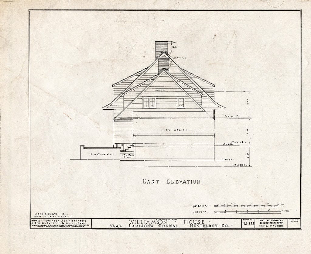 Blueprint HABS NJ,10-Ring.V,1- (Sheet 6 of 13) - Williamson House, Ringoes, Hunterdon County, NJ