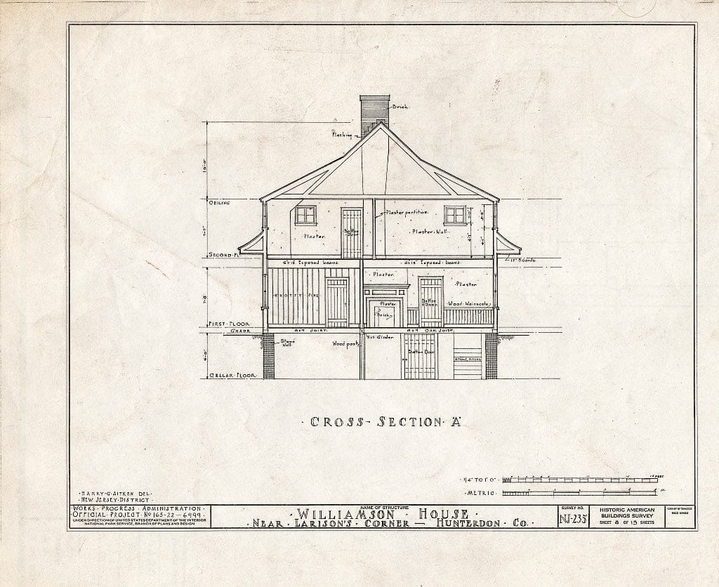 Blueprint HABS NJ,10-Ring.V,1- (Sheet 8 of 13) - Williamson House, Ringoes, Hunterdon County, NJ