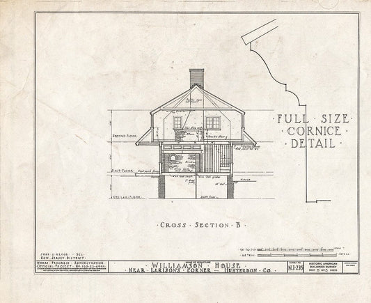 Blueprint HABS NJ,10-Ring.V,1- (Sheet 9 of 13) - Williamson House, Ringoes, Hunterdon County, NJ