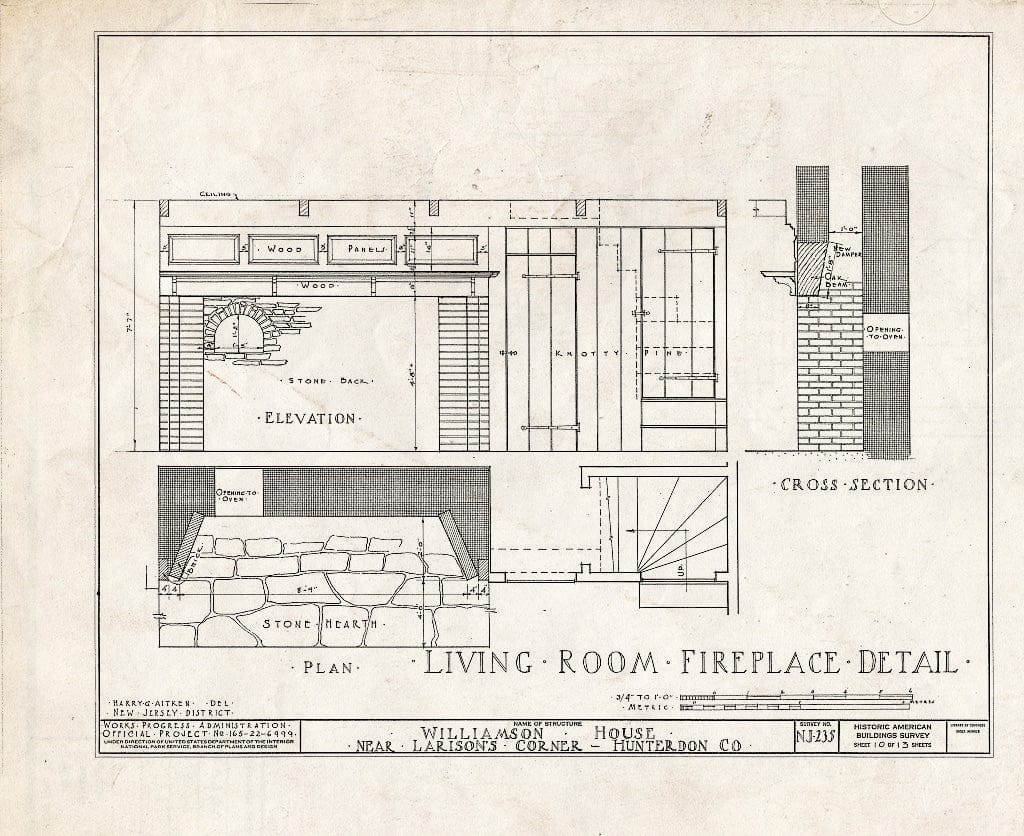 Blueprint HABS NJ,10-Ring.V,1- (Sheet 10 of 13) - Williamson House, Ringoes, Hunterdon County, NJ