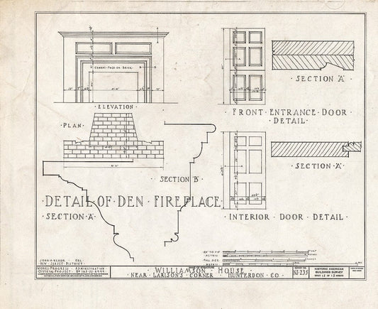 Blueprint HABS NJ,10-Ring.V,1- (Sheet 12 of 13) - Williamson House, Ringoes, Hunterdon County, NJ