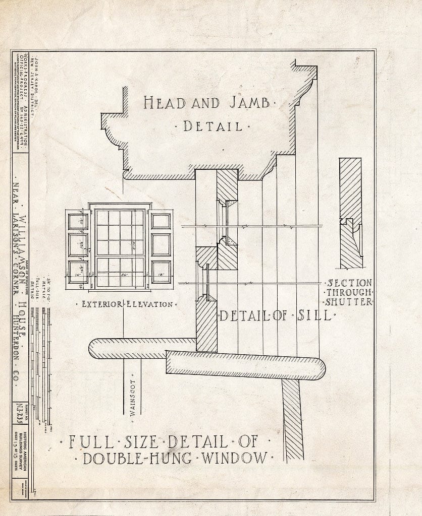 Blueprint HABS NJ,10-Ring.V,1- (Sheet 13 of 13) - Williamson House, Ringoes, Hunterdon County, NJ