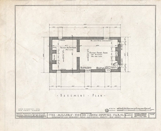 Blueprint HABS NJ,10-SERG,1- (Sheet 1 of 11) - Miller's House, Rosemont Road, Sergeantsville, Hunterdon County, NJ
