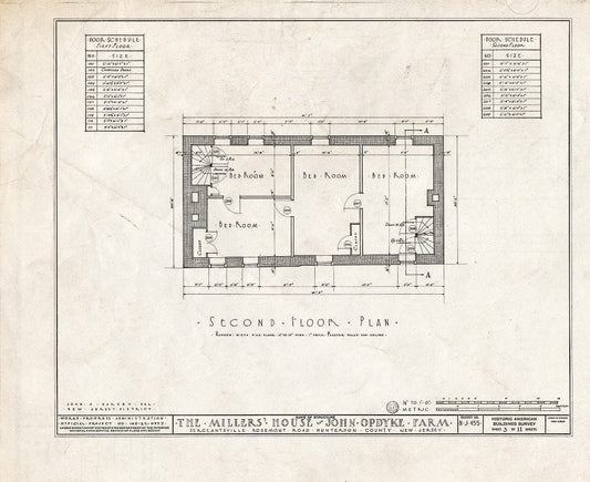 Blueprint HABS NJ,10-SERG,1- (Sheet 3 of 11) - Miller's House, Rosemont Road, Sergeantsville, Hunterdon County, NJ