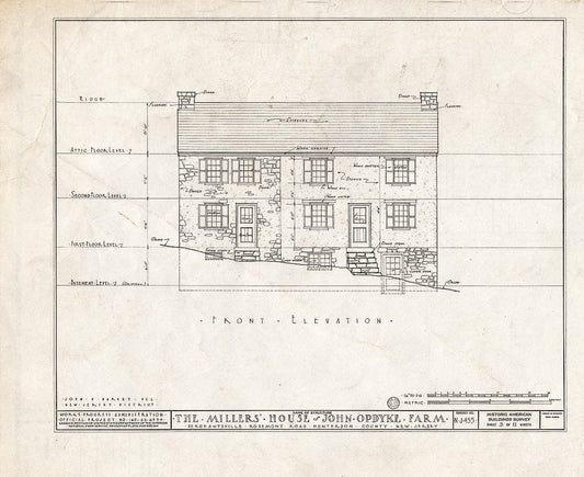 Blueprint HABS NJ,10-SERG,1- (Sheet 5 of 11) - Miller's House, Rosemont Road, Sergeantsville, Hunterdon County, NJ