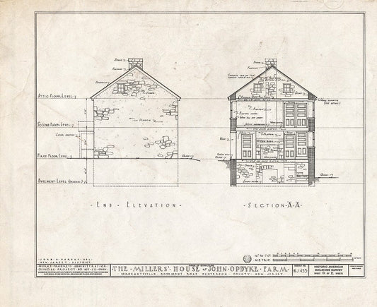 Blueprint HABS NJ,10-SERG,1- (Sheet 6 of 11) - Miller's House, Rosemont Road, Sergeantsville, Hunterdon County, NJ