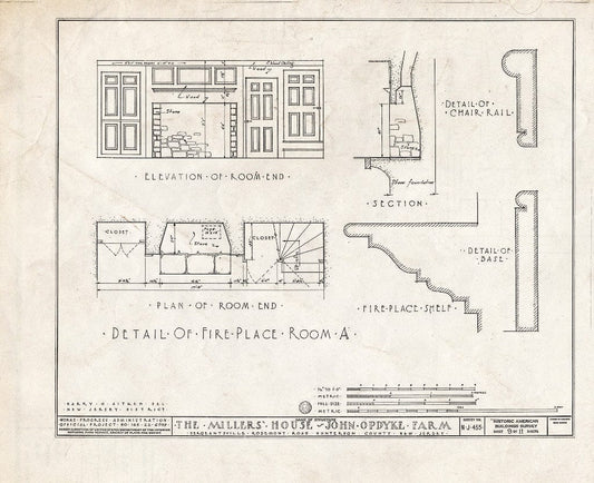 Blueprint HABS NJ,10-SERG,1- (Sheet 9 of 11) - Miller's House, Rosemont Road, Sergeantsville, Hunterdon County, NJ
