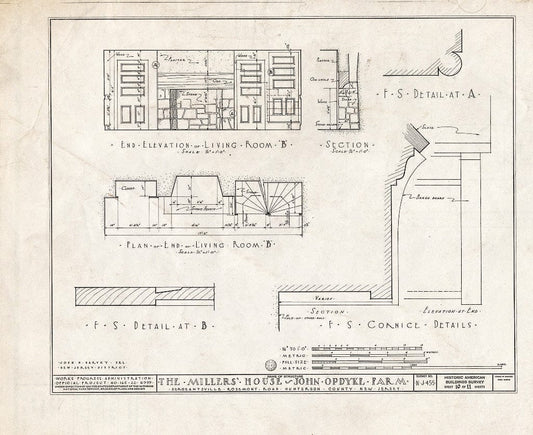 Blueprint HABS NJ,10-SERG,1- (Sheet 10 of 11) - Miller's House, Rosemont Road, Sergeantsville, Hunterdon County, NJ