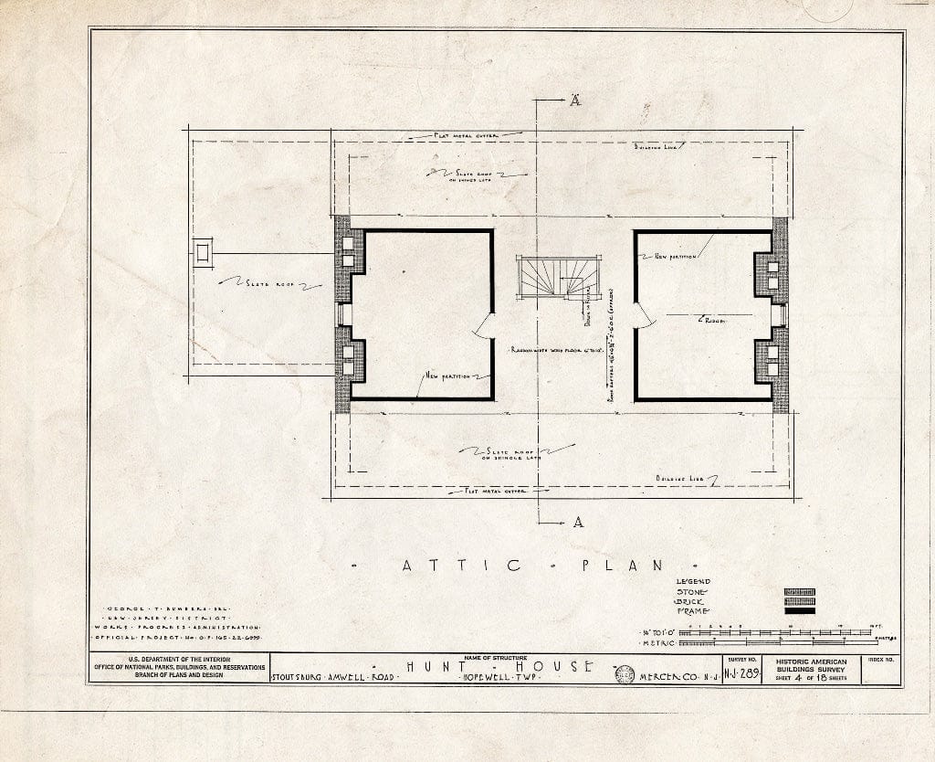 Blueprint HABS NJ,11-HOP.V,1- (Sheet 4 of 18) - Weart-Hunt House, Stoutsburg-Amwell Road, Hopewell, Mercer County, NJ