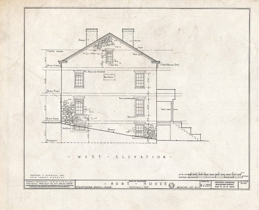Blueprint HABS NJ,11-HOP.V,1- (Sheet 8 of 18) - Weart-Hunt House, Stoutsburg-Amwell Road, Hopewell, Mercer County, NJ