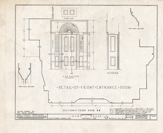 Blueprint HABS NJ,11-HOP.V,1- (Sheet 10 of 18) - Weart-Hunt House, Stoutsburg-Amwell Road, Hopewell, Mercer County, NJ