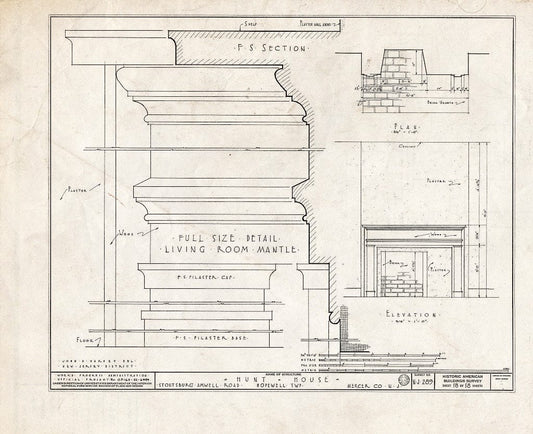 Blueprint HABS NJ,11-HOP.V,1- (Sheet 18 of 18) - Weart-Hunt House, Stoutsburg-Amwell Road, Hopewell, Mercer County, NJ
