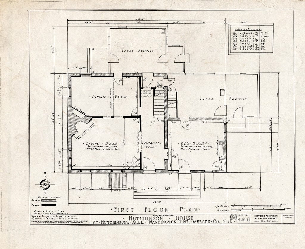 Blueprint HABS NJ,11-HUTMI,1- (Sheet 2 of 16) - Hutchinson House, Hutchinson Mills, Mercer County, NJ