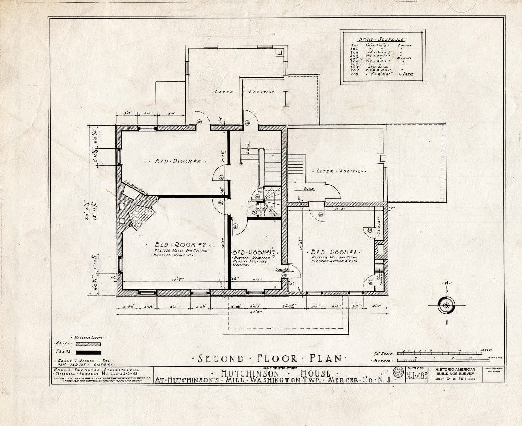 Blueprint HABS NJ,11-HUTMI,1- (Sheet 3 of 16) - Hutchinson House, Hutchinson Mills, Mercer County, NJ