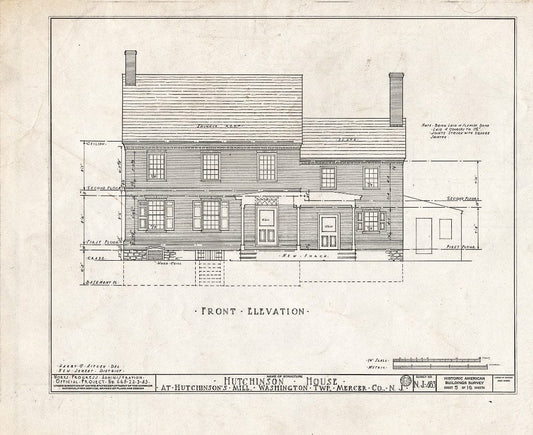 Blueprint HABS NJ,11-HUTMI,1- (Sheet 5 of 16) - Hutchinson House, Hutchinson Mills, Mercer County, NJ