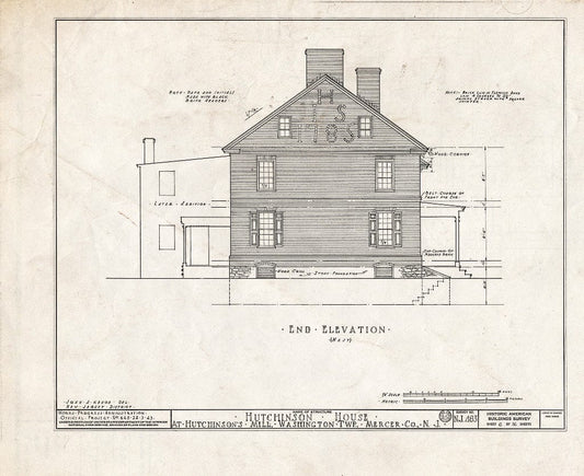 Blueprint HABS NJ,11-HUTMI,1- (Sheet 6 of 16) - Hutchinson House, Hutchinson Mills, Mercer County, NJ
