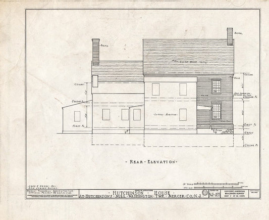Blueprint HABS NJ,11-HUTMI,1- (Sheet 7 of 16) - Hutchinson House, Hutchinson Mills, Mercer County, NJ