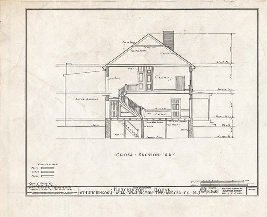 Blueprint HABS NJ,11-HUTMI,1- (Sheet 9 of 16) - Hutchinson House, Hutchinson Mills, Mercer County, NJ