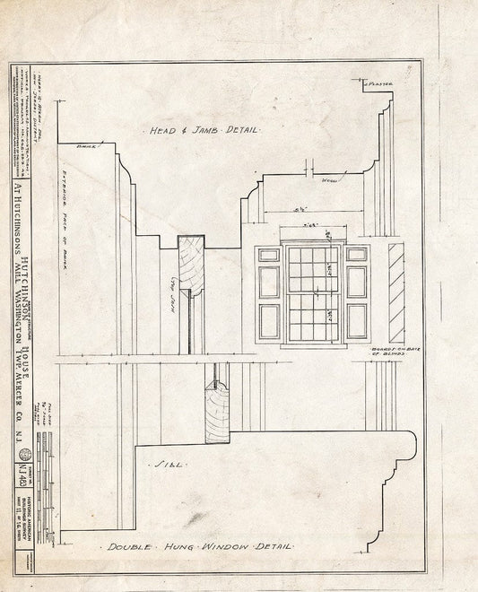 Blueprint HABS NJ,11-HUTMI,1- (Sheet 11 of 16) - Hutchinson House, Hutchinson Mills, Mercer County, NJ