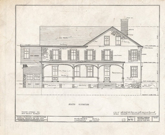 Blueprint HABS NJ,11-LAWR,1- (Sheet 4 of 12) - Harmony Hall, Main Street, Lawrenceville, Mercer County, NJ