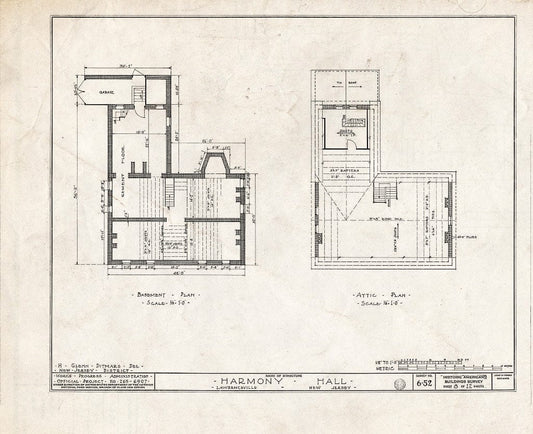 Blueprint HABS NJ,11-LAWR,1- (Sheet 8 of 12) - Harmony Hall, Main Street, Lawrenceville, Mercer County, NJ