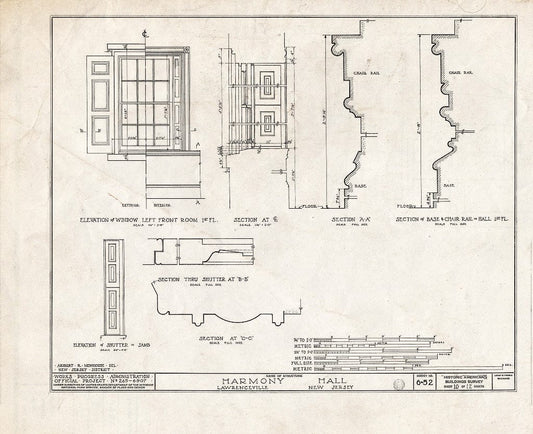 Blueprint HABS NJ,11-LAWR,1- (Sheet 10 of 12) - Harmony Hall, Main Street, Lawrenceville, Mercer County, NJ