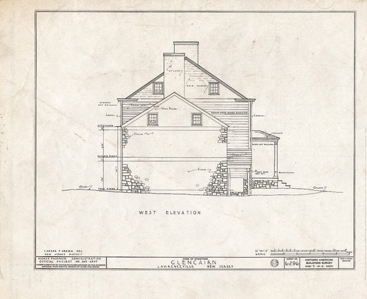 Blueprint HABS NJ,11-LAWR.V,1- (Sheet 3 of 15) - Glencairn, Lawrence Road, Lawrenceville, Mercer County, NJ