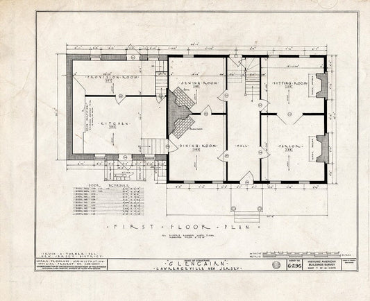 Blueprint HABS NJ,11-LAWR.V,1- (Sheet 7 of 15) - Glencairn, Lawrence Road, Lawrenceville, Mercer County, NJ