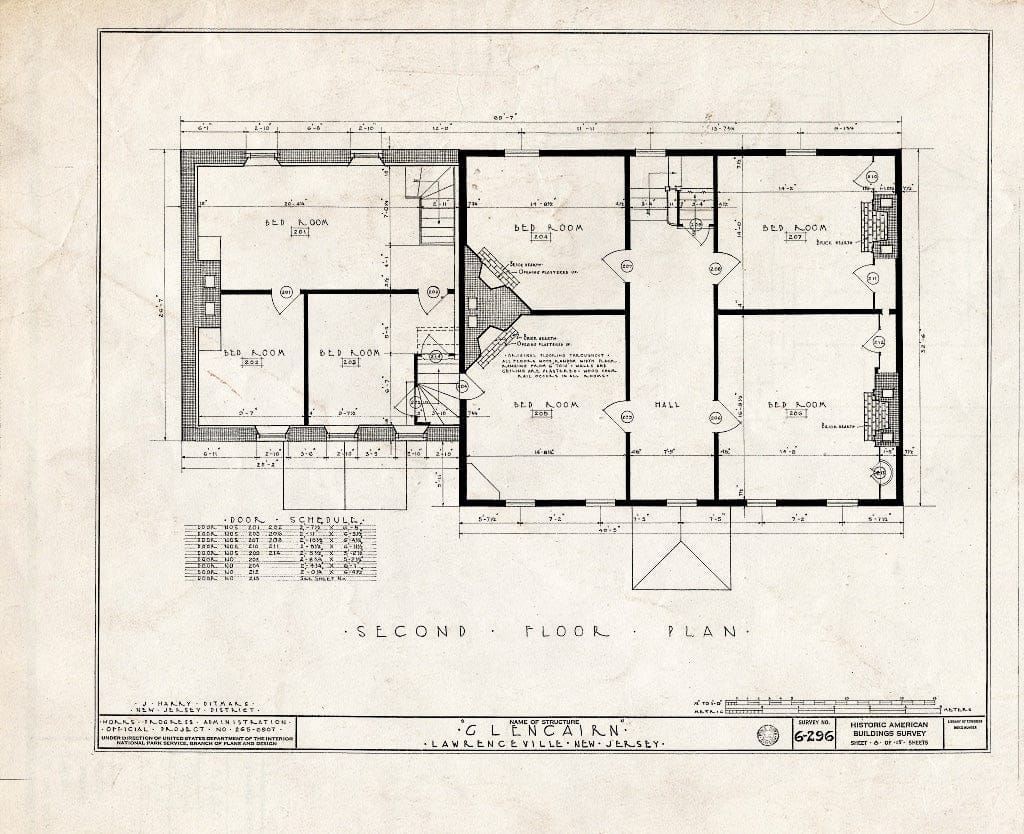 Blueprint HABS NJ,11-LAWR.V,1- (Sheet 8 of 15) - Glencairn, Lawrence Road, Lawrenceville, Mercer County, NJ