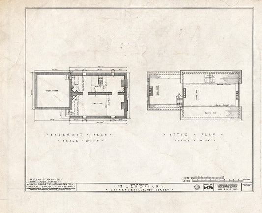 Blueprint HABS NJ,11-LAWR.V,1- (Sheet 9 of 15) - Glencairn, Lawrence Road, Lawrenceville, Mercer County, NJ
