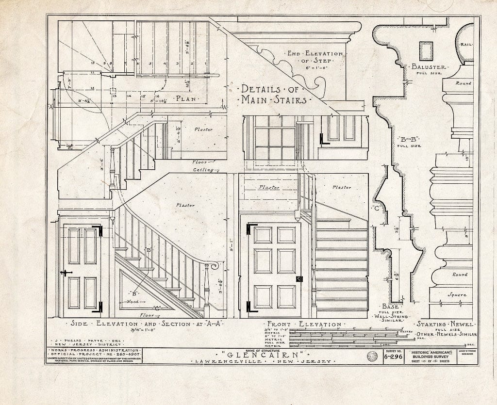 Blueprint HABS NJ,11-LAWR.V,1- (Sheet 10 of 15) - Glencairn, Lawrence Road, Lawrenceville, Mercer County, NJ