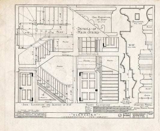Blueprint HABS NJ,11-LAWR.V,1- (Sheet 10 of 15) - Glencairn, Lawrence Road, Lawrenceville, Mercer County, NJ