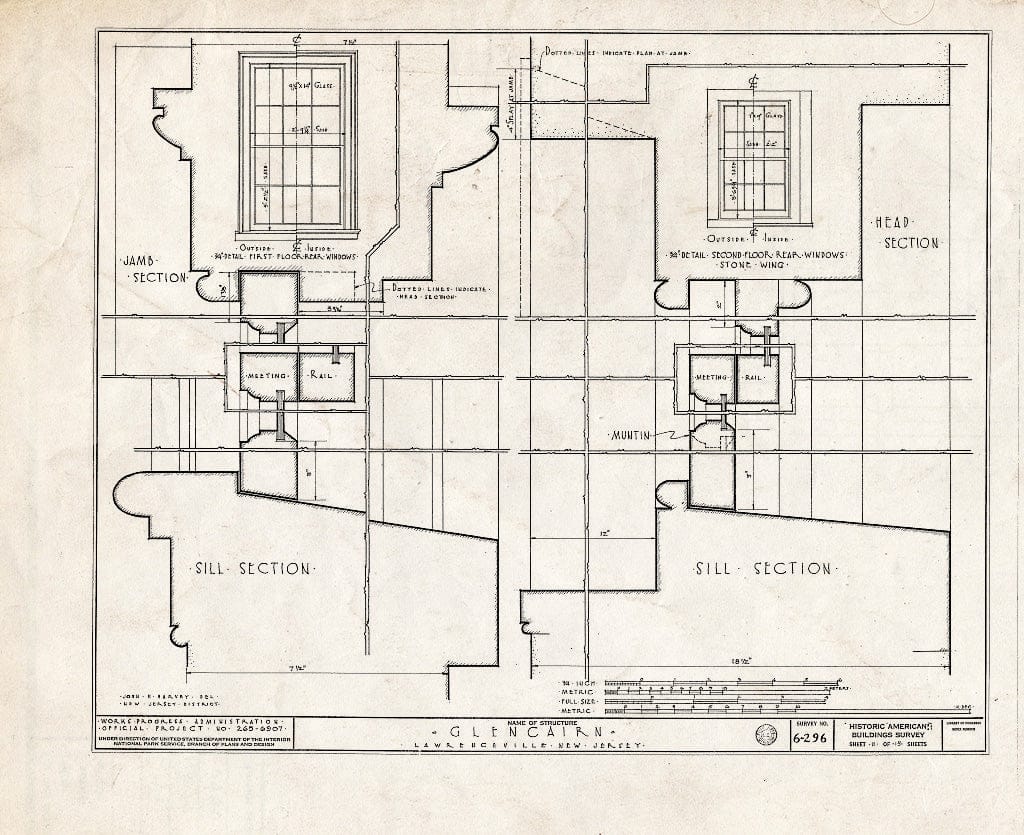 Blueprint HABS NJ,11-LAWR.V,1- (Sheet 11 of 15) - Glencairn, Lawrence Road, Lawrenceville, Mercer County, NJ