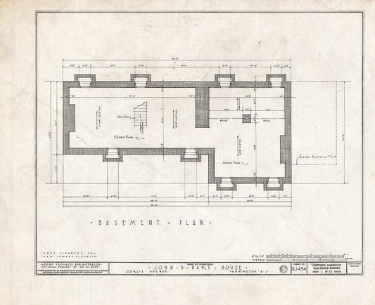 Blueprint HABS NJ,11-Pent,2- (Sheet 1 of 14) - John D. Hart House, Curlis Avenue, Pennington, Mercer County, NJ