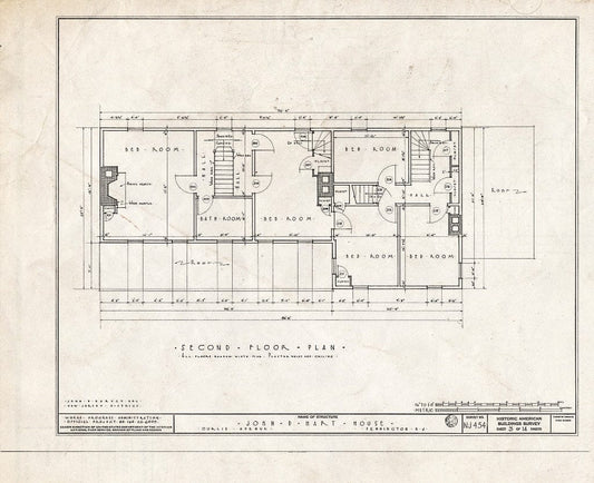 Blueprint HABS NJ,11-Pent,2- (Sheet 3 of 14) - John D. Hart House, Curlis Avenue, Pennington, Mercer County, NJ