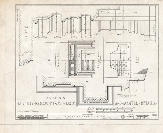 Blueprint HABS NJ,11-Pent,2- (Sheet 10 of 14) - John D. Hart House, Curlis Avenue, Pennington, Mercer County, NJ