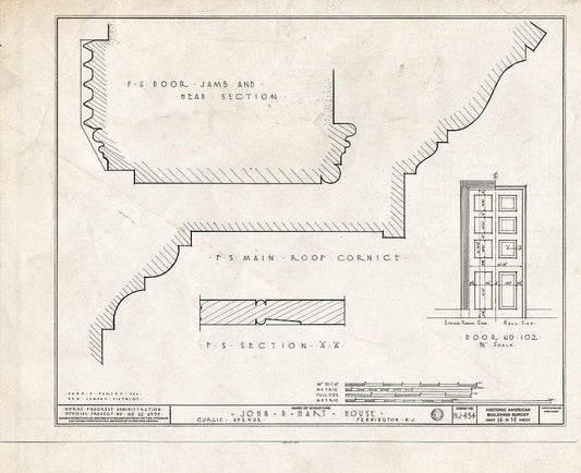Blueprint HABS NJ,11-Pent,2- (Sheet 14 of 14) - John D. Hart House, Curlis Avenue, Pennington, Mercer County, NJ